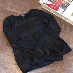 Eva Longoria Black Limited Textured Long Sleeve